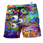 Hippie Mushroom Beach Shorts For Summer Vacations And Easy Warm Weather Wear