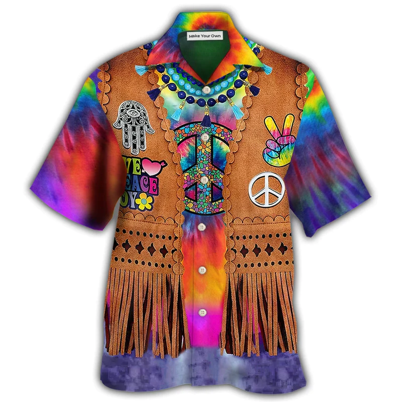 Bohemian Peace Cowboy Hawaiian Shirt Artwork View For Coastal Escapes And Resort Style