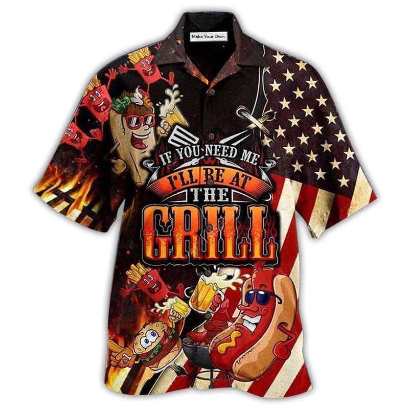 Food Barbecue Grill Hawaiian Shirt Design View For Resort Travel And Thoughtful Gifting