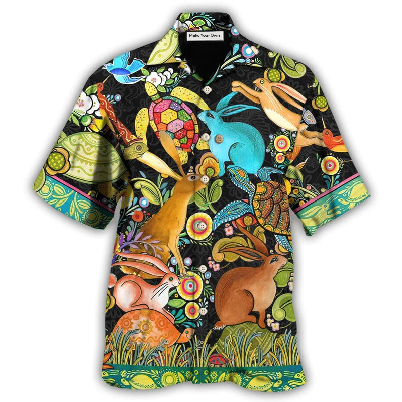 Turtle Rabbit Slow Steady Wins Race Hawaiian Shirt For Poolside Relaxation And Sunny Getaways