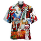 Christmas Club Party Santa Dances Star Hawaiian Shirt Design Detail For Beach Days And Holiday Travel