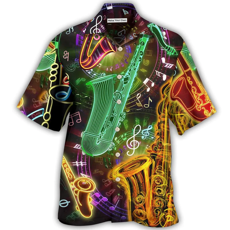 Saxophone Hawaiian Shirt For Warm Weather Adventures Parties And Daily Comfort