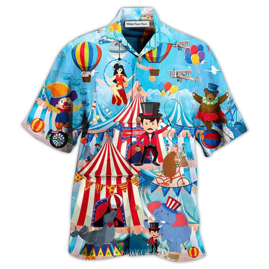 Circus Animals Hawaiian Shirt Design Detail For Sunny Adventures And Casual Wear