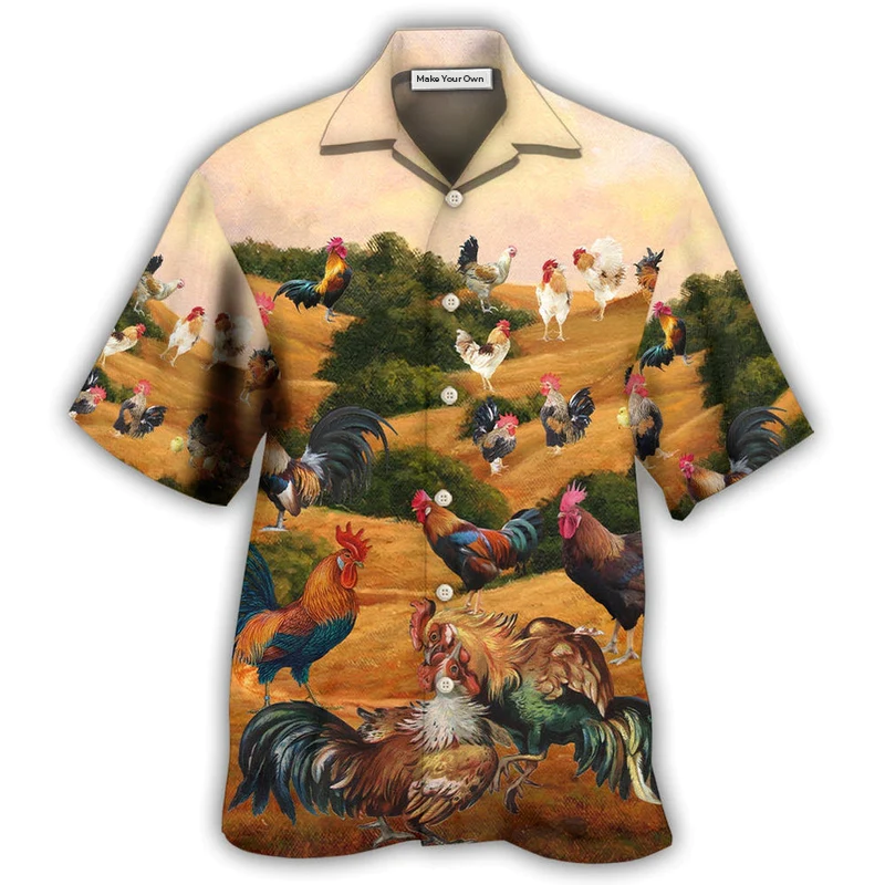 Autumn Chicken And Farm Life Hawaiian Shirt For Tropical Escapes Resort Wear And Outdoor Celebrations