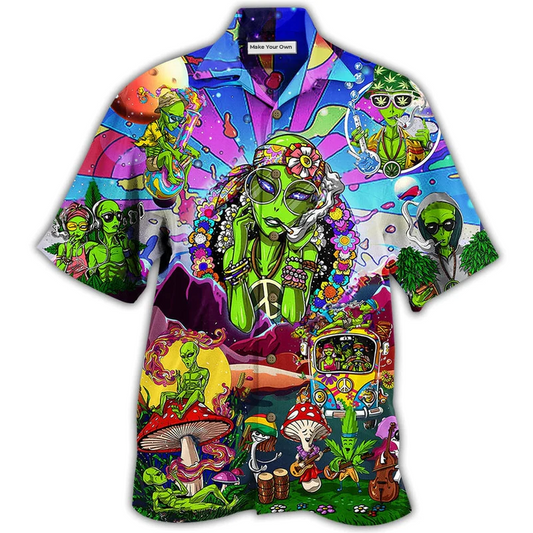 Bohemian Alien Peace Hawaiian Shirt Design View For Resort Travel And Thoughtful Gifting