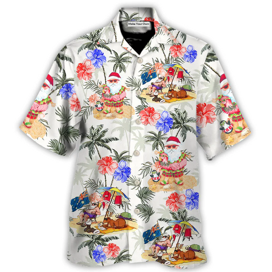 Christmas July Santa Beach Hawaiian Shirt Resort Outfit View For Summer Travel