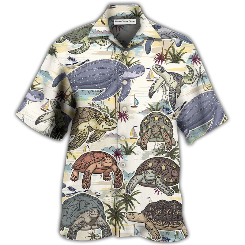 Tropical Turtle Beach Hawaiian Shirt For Coastal Adventures And Warm Weather Wear