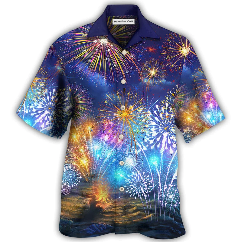 Firework Night Hawaiian Shirt For Poolside Relaxation And Sunny Getaways