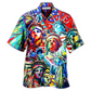 Colorful American Statue Liberty Hawaiian Shirt Artwork View For Weekend Travel And Beach Style