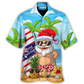 Summer Christmas July Santa Surf Hawaiian Shirt Tropical Styling View For Weekend Trips