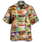 Dessert And Hamburger Hawaiian Shirt For Beach Parties Vacation Travel And Relaxed Casual Style