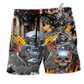 Skull Don't Fix Me Skull With Fire Hawaiian Beach Shorts For Weekend Adventures And Comfort