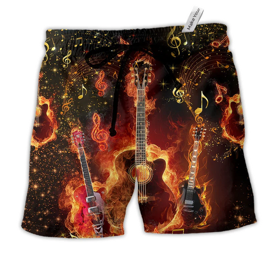 Music Guitar Where Words Fail Music Speak Beach Shorts For Musicians And Outdoor Comfort