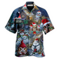Festive Happy Owl Christmas Hawaiian Shirt Design Detail For Sunny Adventures And Casual Wear