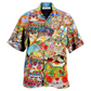 Cute Colorful Cat Hawaiian Shirt Pattern Detail For Summer Holidays And Outdoor Fun