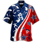 Patriotic Skydiving Hawaiian Shirt For Coastal Vacations Warm Weather Events And Daily Style
