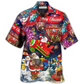 Festive Christmas Spreading Plane Hawaiian Shirt For Beach Parties And Weekend Getaways