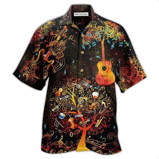 Nocturne Music Notes Hawaiian Shirt For Vacation Getaways Resort Wear And Casual Celebrations