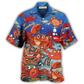 Playful Crab Hawaiian Shirt For Resort Travel Summer Outings And Casual Gatherings