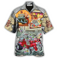 Christmas Hot Rod Hawaiian Shirt For Tropical Escapes Resort Wear And Outdoor Celebrations