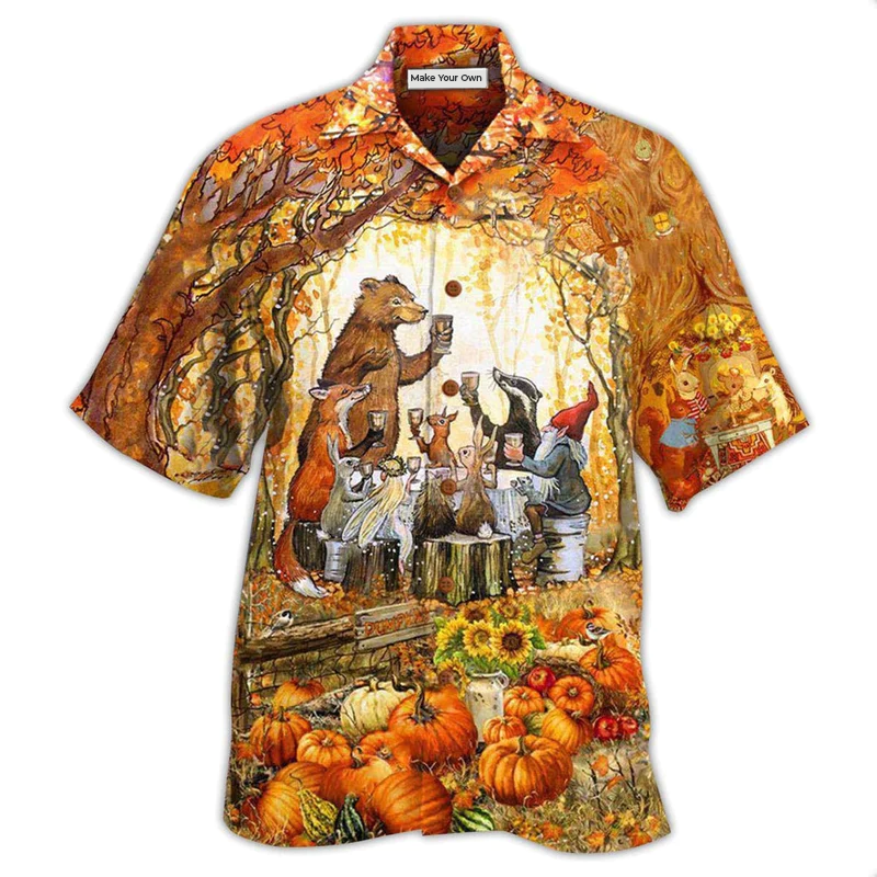 Thanksgiving Hawaiian Shirt For Resort Travel Summer Outings And Casual Gatherings