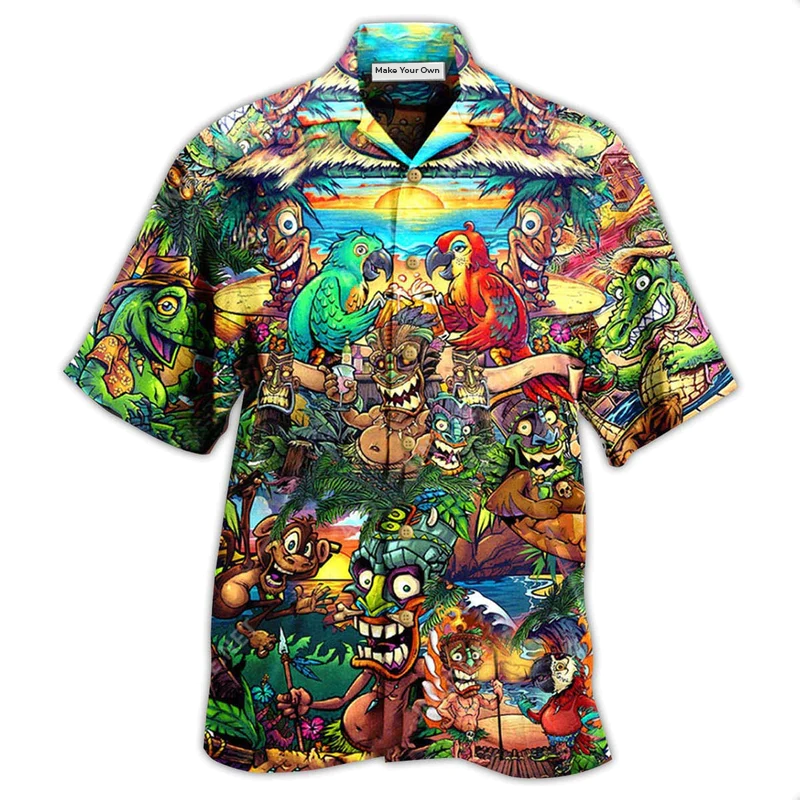 Tiki Aloha Spirit Hawaiian Shirt For Poolside Relaxation And Sunny Getaways