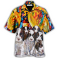 Dog English Springer Spaniel Hawaiian Shirt Artwork Detail For Tropical Trips And Casual Outings