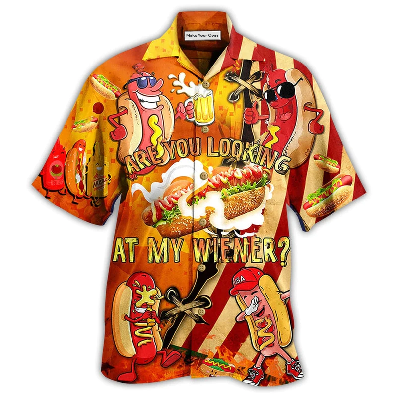 Funny Food Looking Hawaiian Shirt Pattern View For Lightweight Everyday Style