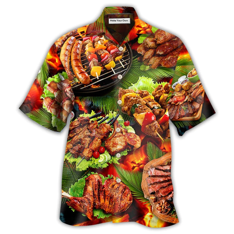 BBQ Hot Salad Hawaiian Shirt Pattern View For Relaxed Warm Weather Outfits