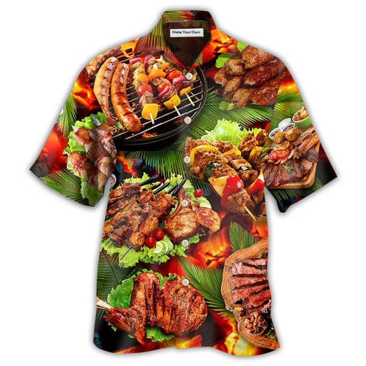 BBQ Hot Salad Hawaiian Shirt Pattern View For Relaxed Warm Weather Outfits