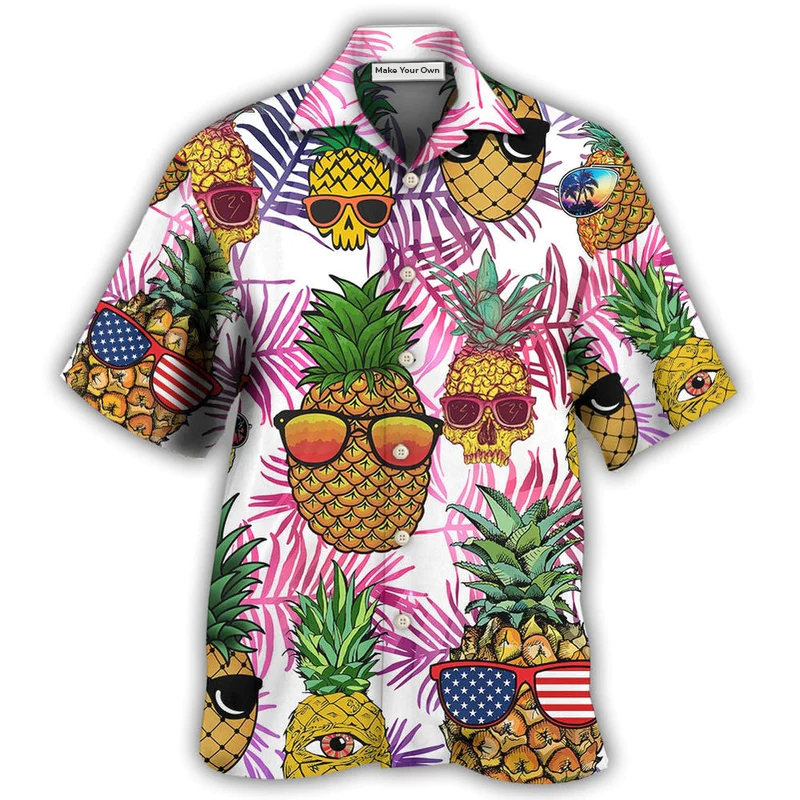 Tropical Fruit Island Pineapple Hawaiian Shirt For Summer Events And Casual Outdoor Wear