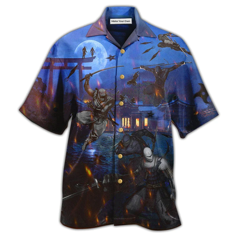 Martial Arts Warrior Overnight Hawaiian Shirt For Beach Parties And Weekend Getaways
