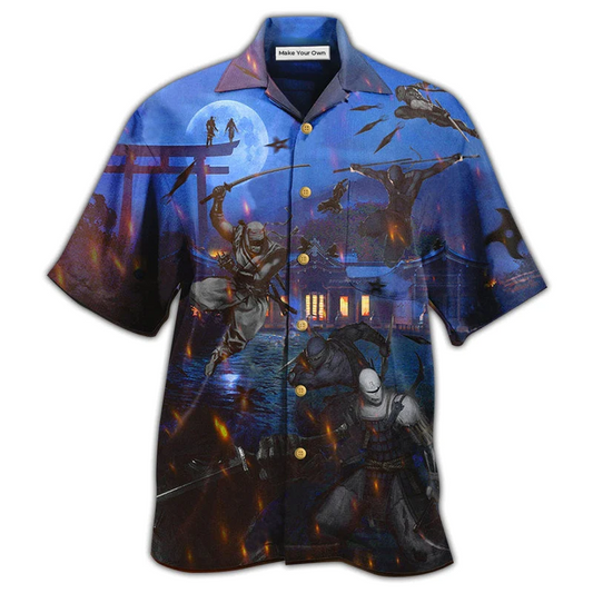 Martial Arts Warrior Overnight Hawaiian Shirt For Beach Parties And Weekend Getaways
