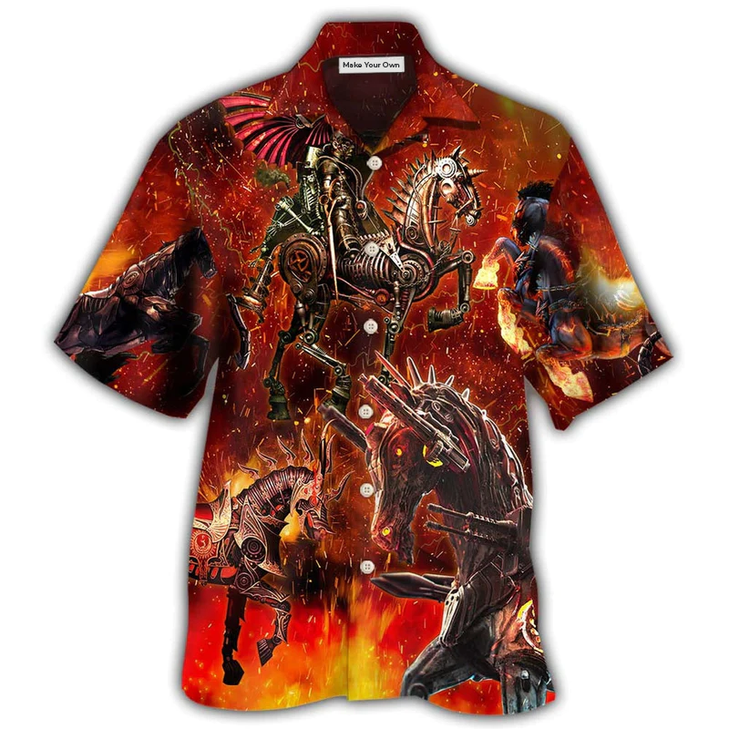 Horse Knight Armor Hawaiian Shirt For Coastal Adventures And Warm Weather Wear