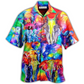 Happy Rainbow Colorful Elephant Family Hawaiian Shirt For Vacation Days And Relaxed Coastal Outings