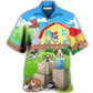 Funny Dog Cartoon Hawaiian Shirt Design View For Casual Summer Styling