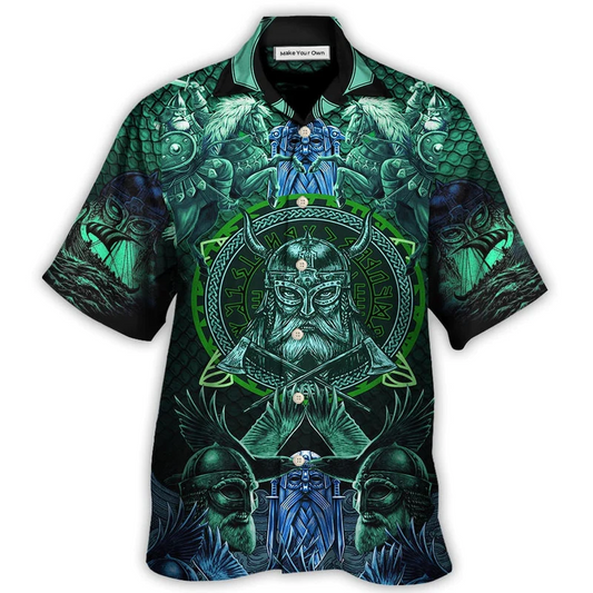 Norse Warrior Valhalla Hawaiian Shirt For Summer Events And Casual Outdoor Wear