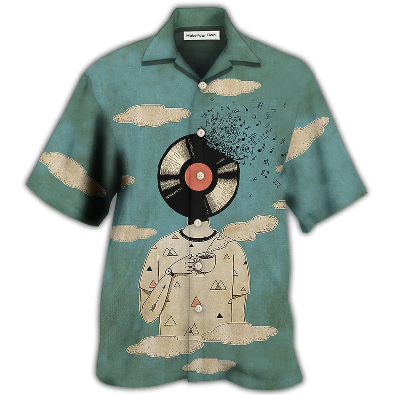 Music Melody Hawaiian Shirt Design Detail For Sunny Adventures And Casual Wear