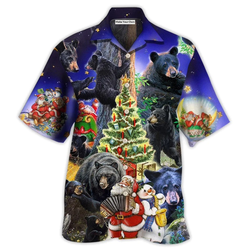 Christmas Spring Bear Hawaiian Shirt For Coastal Adventures Summer Events And Everyday Comfort