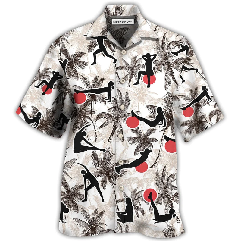 Tropical Pilates Tree Hawaiian Shirt Design View For Resort Travel And Thoughtful Gifting