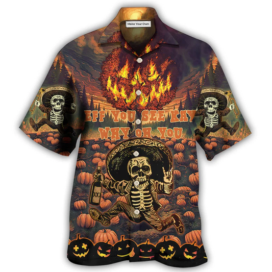 Halloween Eff Kay Fire Hawaiian Shirt For Beach Parties And Weekend Getaways