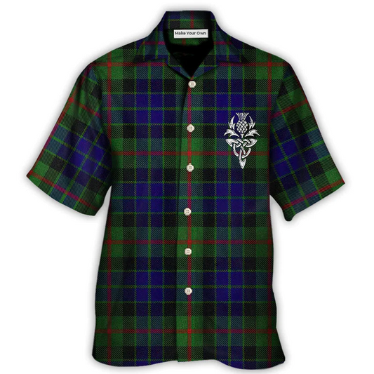 Tartan Creative Pattern Hawaiian Shirt For Coastal Travel, Casual Events, And Comfortable Summer Wear
