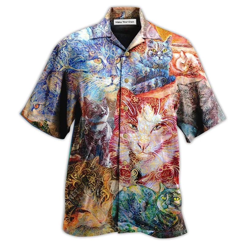 Cat Sleeping Blur Hawaiian Shirt For Summer Events And Casual Outdoor Wear