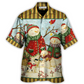 Cute Christmas Snowman Hawaiian Shirt Artwork View For Casual Outings
