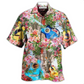 Rose Guitar Hawaiian Shirt For Tropical Holiday Resort Parties And Everyday Style