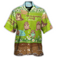 Floral Spring Groundhog Grass Hawaiian Shirt Print Closeup For Island Holidays