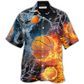 Basketball Fire Water Hawaiian Shirt For Resort Getaways And Comfortable Summer Activities