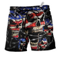 Americana Skull Beach Shorts For Casual Day Trips And Bright Seasonal Outfits