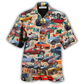 Tropical Car Summer Island Hawaiian Shirt Pattern Detail For Summer Holidays And Outdoor Fun