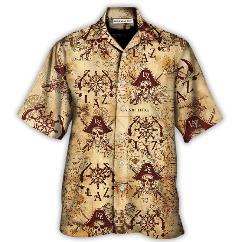 Skull Nautical Pirate Pirates Unique Hawaiian Shirt Artwork View For Weekend Travel And Beach Style